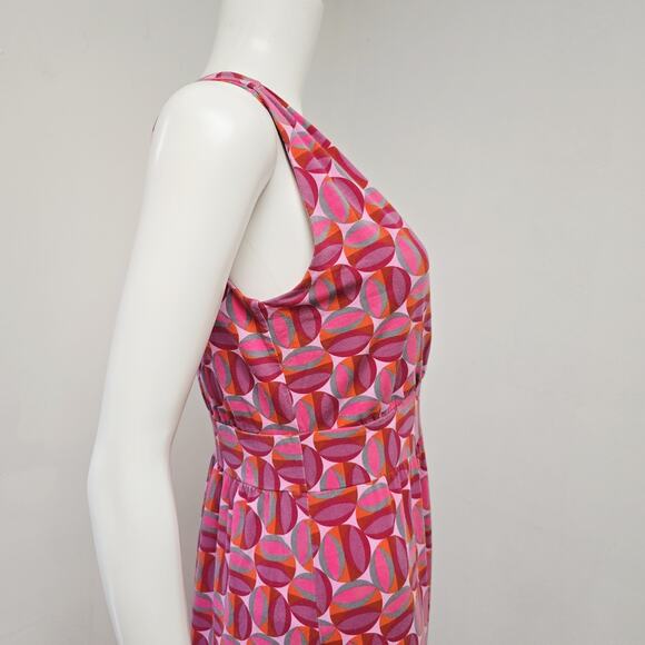 Garnet Hill Maxi Dress Size 6 Sleeveless Crossover Geometric Dots Jersey Womens - Picture 5 of 9